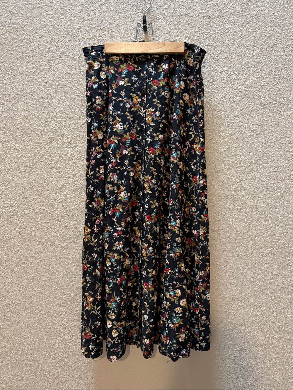 Vintage Black Floral Skirt
